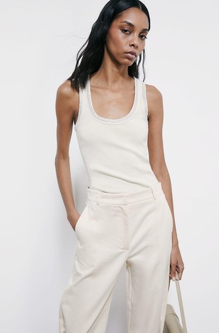 Tank top with rhinestones