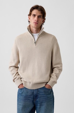 Relaxed Quarter-Zip Sweater