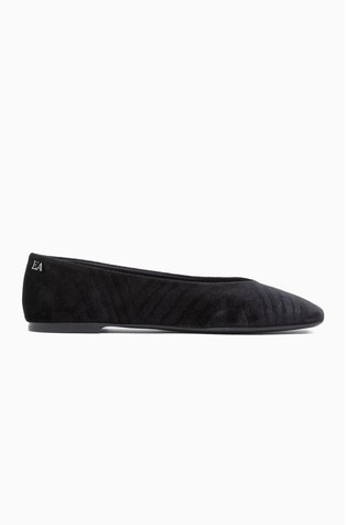 Ballet flats in zebra-print velvet
