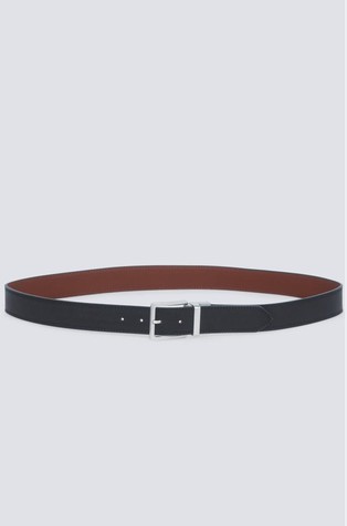 Reversible faux leather belt