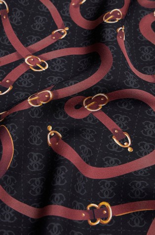GUESS Silk kefiah with pattern Black / Multi 3