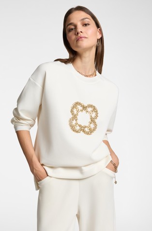 Sweatshirt with maxi monogram embroidery