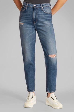 Mom fit jeans hlače z raztrganinami