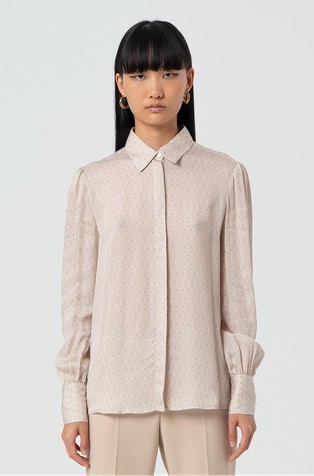 Regular fit blouse with geometrical pattern