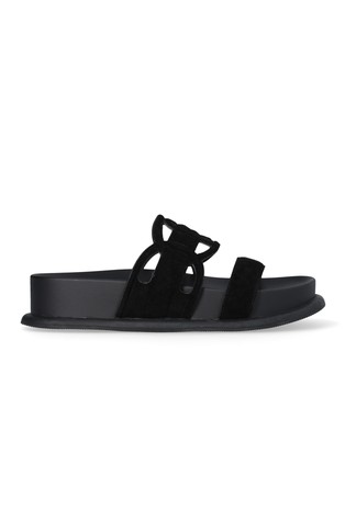 Suede slides with maxi logo