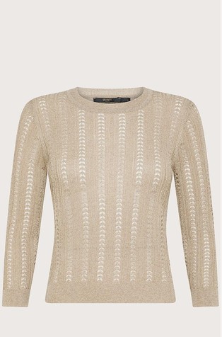 Lurex knit jumper with openwork pattern