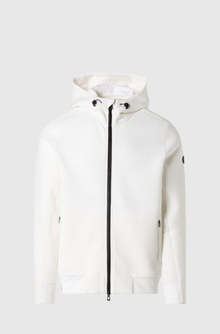 Piqué scuba full-zip hoodie