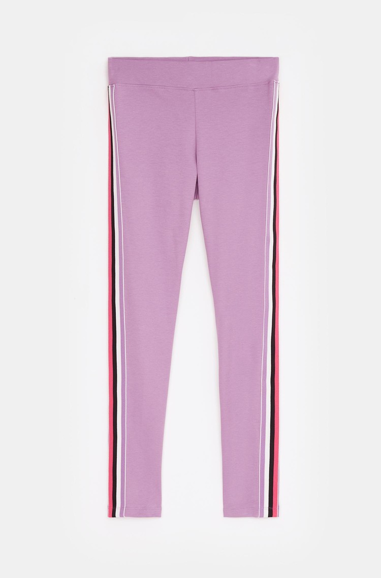 SISLEY Leggings with striped elastic Purple 