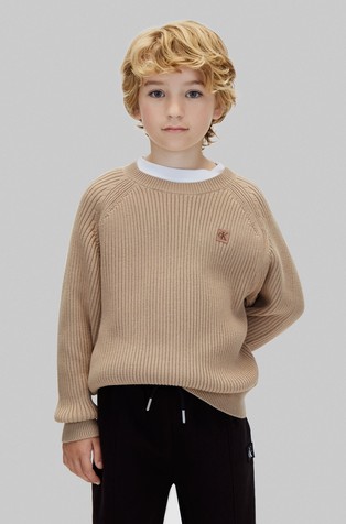 Rebrasto pleten pulover z raglan rokavi