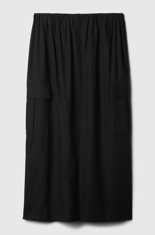 GAP Linen-Blend Cargo Midi Skirt Black 5