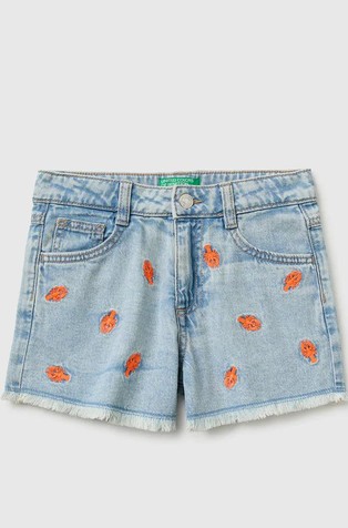 Denim kratke hlače z vezeninami