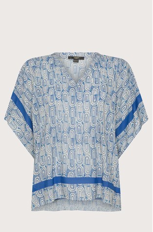 Satenasta viskozna bluza z vzorcem