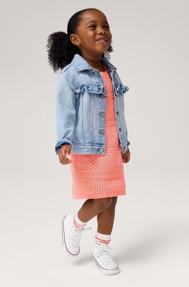 GAP babyGap Ruffle Icon Denim Jacket Light Wash 