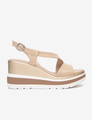 Leather Wedge Sandals