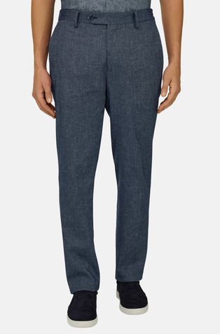 Stretch Cotton and Linen Trousers