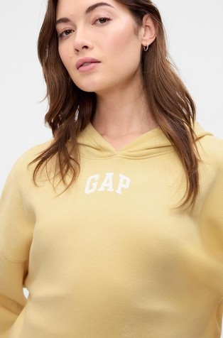 GAP Relaxed Gap Mini-Logo Cropped Hoodie New Chamois 4