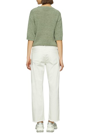 S.OLIVER Regular fit jeans hlače s skrajšano dolžino in vrvico v pasu Bela - White 2