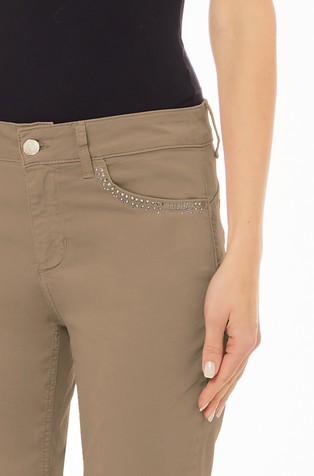 LIU JO Skinny fit jeans hlače z okrasnimi kamenčki Rjava - Sahara 3