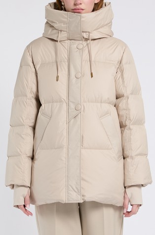 Monochrome down jacket with hood