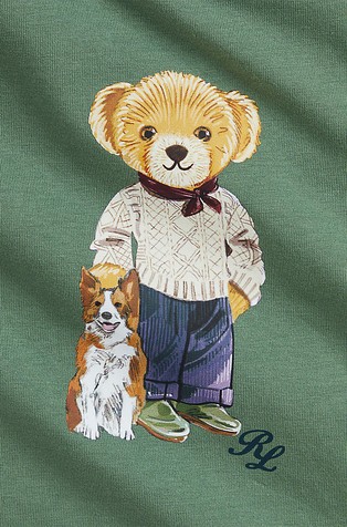 RALPH LAUREN Polo Bear Jersey Tee &amp; Fleece Pant Set Fatigue 3