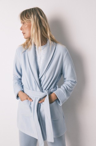 Glitter plush midi robe