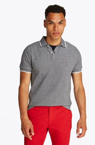 Regular fit polo majica iz piké lanene mešanice