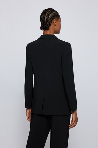 HUGO BOSS Crease-resistant relaxed-fit jacket in Japanese crepe Black 2