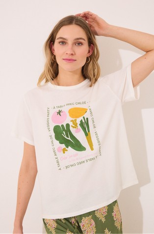 Cotton short sleeve T-shirt with print