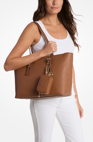 MICHAEL KORS Quinn velika usnjena tote torba Rjava - Brown 3