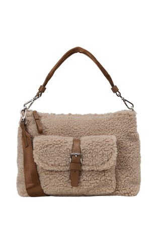 Small shoulder bag in teddy fabric