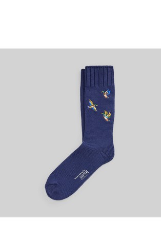 Cotton-blend Socks with Embroideries