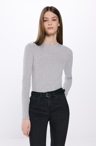 Fitted cotton blend T-shirt