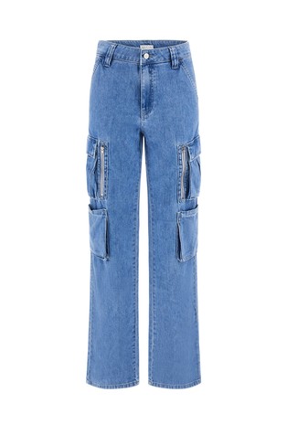 Denim cargo pants