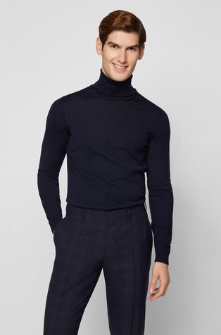 Virgin-wool rollneck sweater in a slim fit