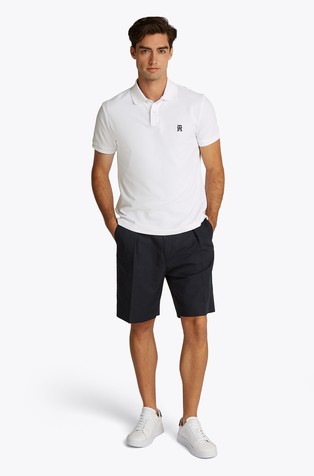 TOMMY HILFIGER Polo majica s kontrastnim vezenim monogramom Bela - White 3