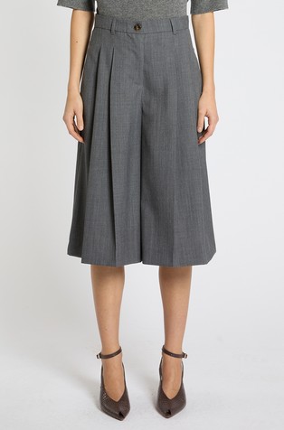 Wool-blend culottes with pleats