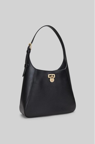 RALPH LAUREN Leather Large Tanner Shoulder Bag Black 3