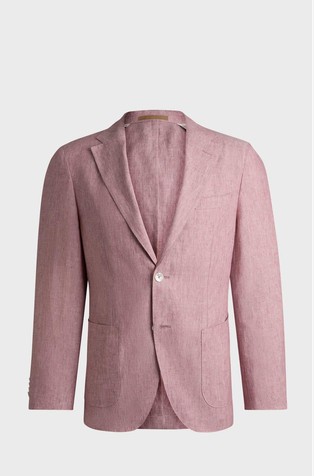 Slim fit lanen suknjič z enorednim zapenjanjem