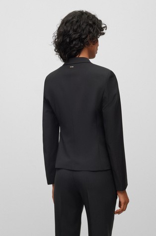 HUGO BOSS Slim fit suknjič iz deviške volne Črna - Black 2