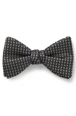 Silk bow tie with jacquard pattern