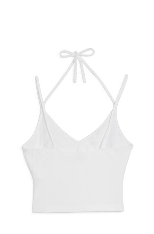 PUMA Classics Ribbed Crop Top White 2