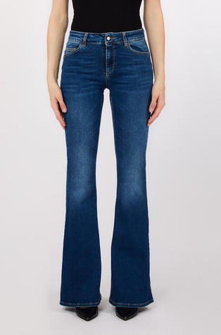 Zvončaste jeans hlače iz raztegljivega bombaža