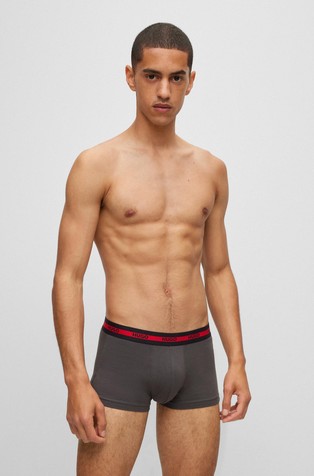 HUGO BOSS Paket 3 bombažnih boksaric z logo pasom Večbarvna - Multi 3