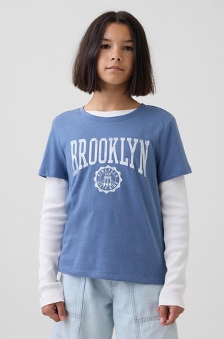 Majica s kratkimi rokavi in potiskom za deklice