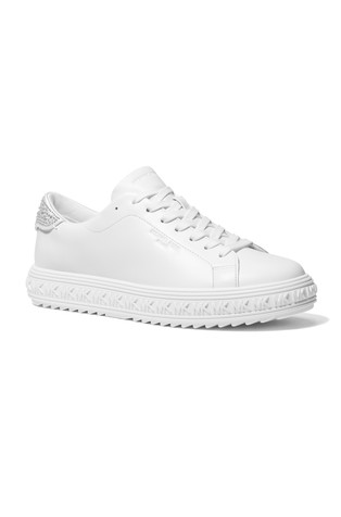 MICHAEL KORS Grove Embellished Leather Sneaker White 2