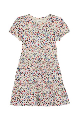 Tiered dress with all-over print