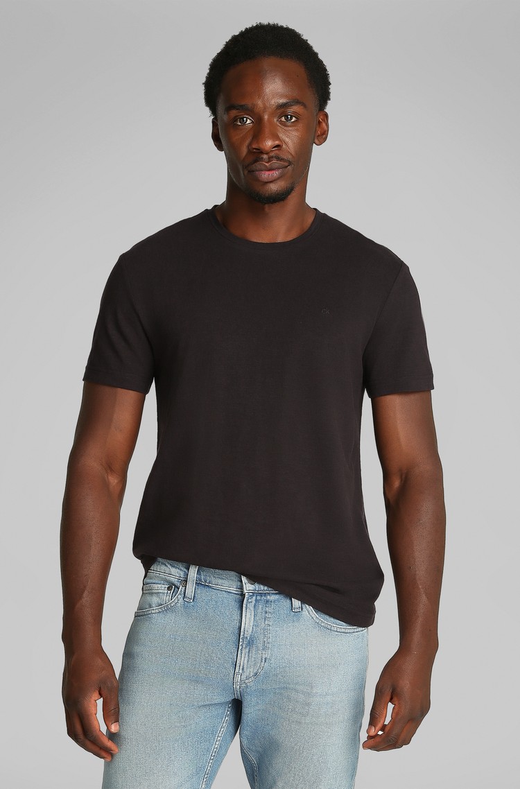 CALVIN KLEIN Cotton Linen T-shirt Black 