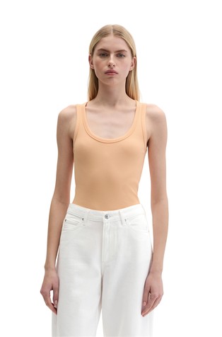 Majica brez rokavov iz rebrastega jerseya