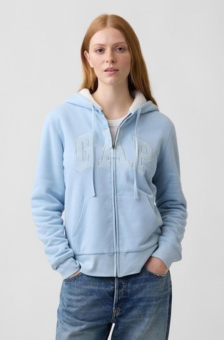 Relaxed Gap Logo Sherpa-Lined Zip Hoodie