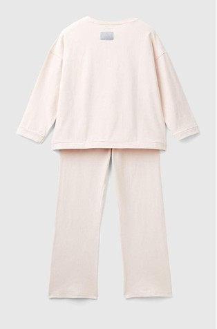 BENETTON Tom &amp; Jerry bombažna pižama z dolgimi rokavi Roza - Soft Pink 2